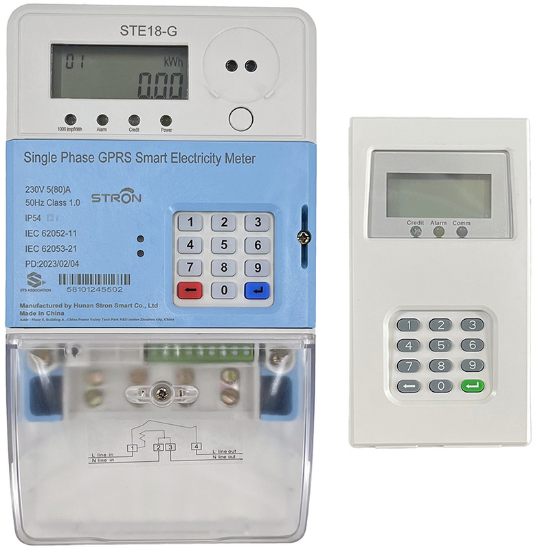 Het vooruitbetaalde Gespleten van de de Energiemeter van de Toetsenbord Enige Fase van het Kredietalarm Lage Symbolische Type