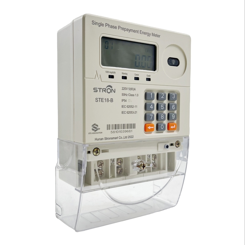 TOU Tariffs Prepaid Smart Single-het Type van de Meter230v Toetsenbord van de Faseenergie