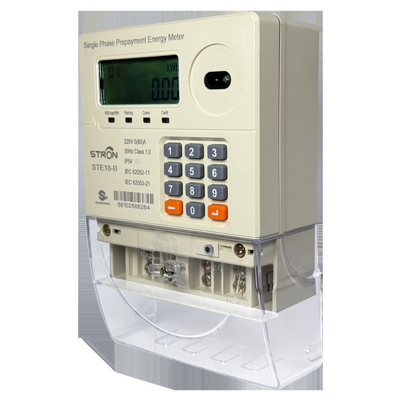 IP54 Ingangsbescherming en toetsenbordbewerking Slimme voorafbetaalde elektriciteitsmeter voor nauwkeurige meting