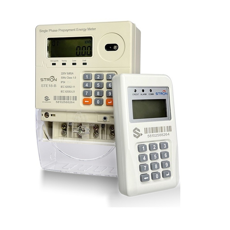 Eénfasige prepaid elektriciteitsmeter met CIU-STS-standaardconforme toetsenbordtype