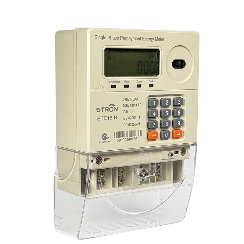 Smart Prepaid-elektriciteitsmeter met transparante terminale dekking en anti-tamper functie