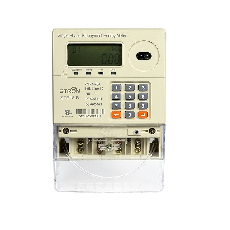 IP54 Intelligente multi-tarief/anti-tampering/Power-limit Prepaid Keypad Single Phase Electricity Meter Met Vending Software