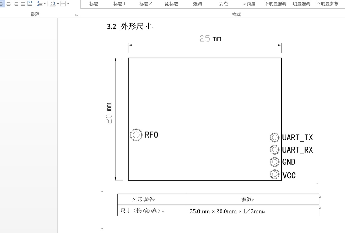 UART draadloze module BGRF2 Ultra-compact: 100kbps snelheid, -121dBm gevoeligheid & 1μA slaapstand