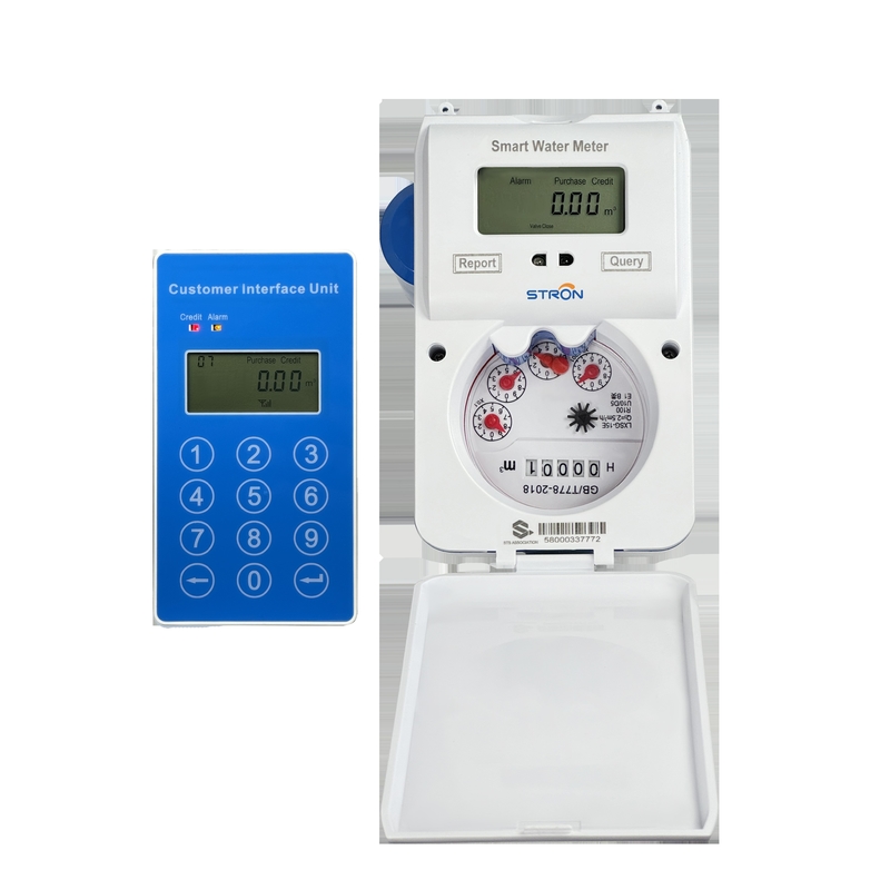 Draadloze slimme RF Laura prepaid watermeter met hoge capaciteit, fabrieksuitverkoop, IP68, met gesplitst toetsenbord, batterij met hoge capaciteit, OEM