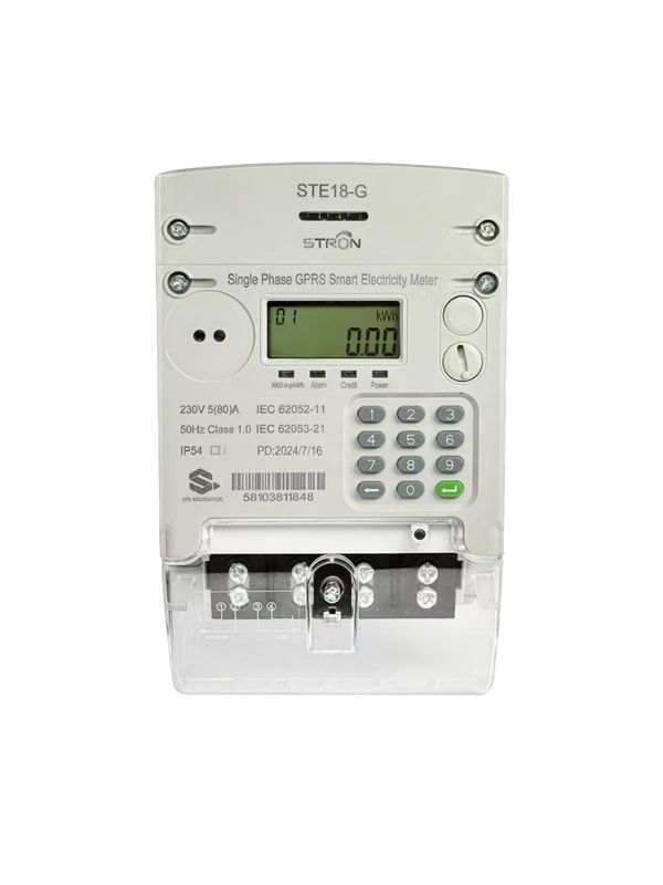 Keypad Input Single Phase Smart Prepaid Electricity Meter with Low Credit Alarm and 220V Voltage Rating