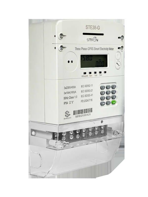 Temperatuurbereik 0-50°C Slimme prepaid elektriciteitsmeter met manipulatie-detectie en toetsenbordinvoerweg
