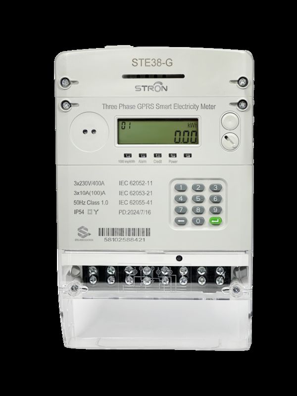 3*230V Nominale Spanning Slimme prepaid elektriciteitsmeter met 2G- en 4G-netwerkcompatibiliteit Bedrade en draadloze communicatieopties
