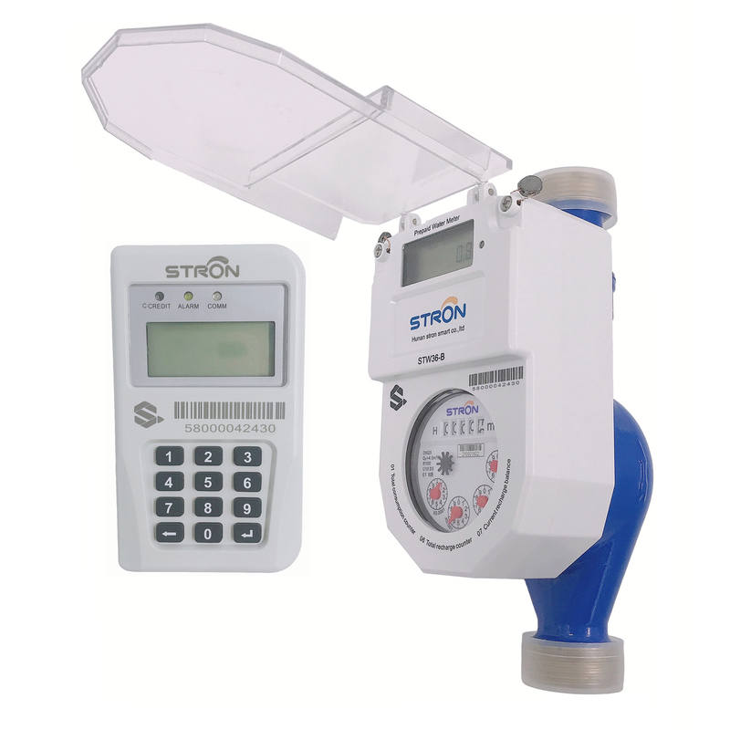 STS Prepaid Water Meter with Wireless Communication RF LoRa 12 Flow Rate and 34 Measurement Range