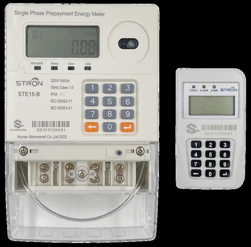 Nominale frequentie 50-60HZ Slimme prepaid elektriciteitsmeter met onbeperkte capaciteit en IP54-inbraakbescherming voor het energieverbruik