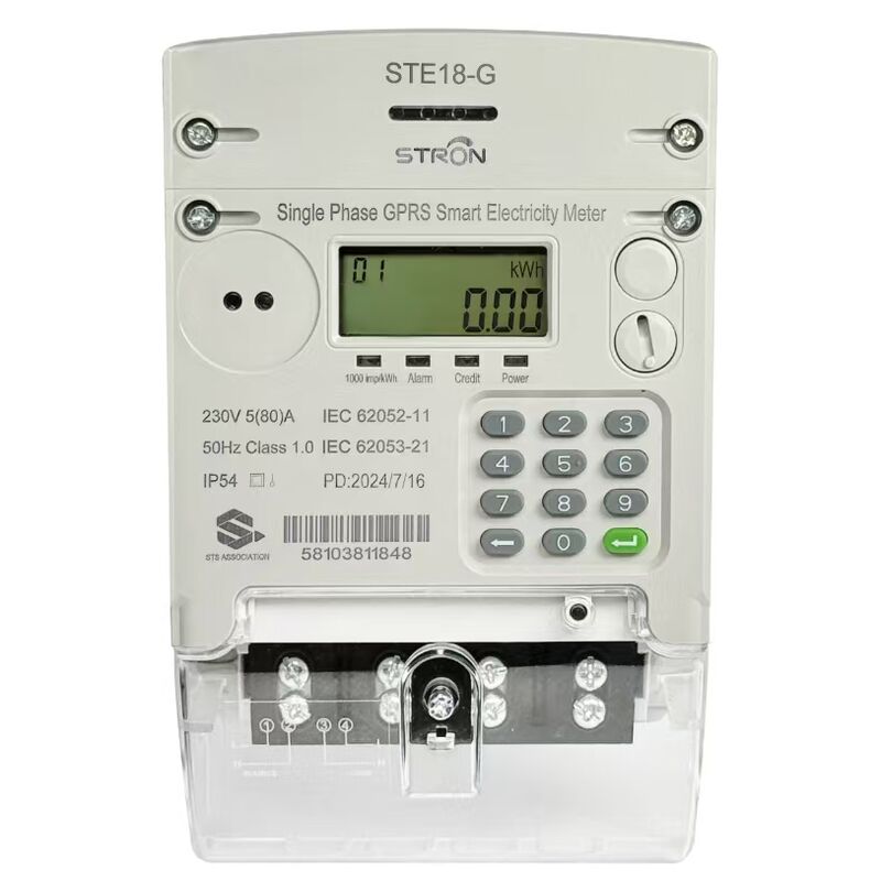 Slimme Prepaid Elektriciteitsmeter STE18G met IP54-bescherming, Multi-tarief, Anti-manipulatie en Vermogensbegrenzingsfuncties voor Energiebeheer