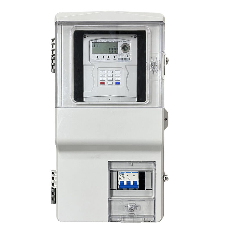 STS Prepaid Driefase CT Meter STE38-CT - Klasse 1.0 10(100)A 3×230/400V met RF Communicatie & 8 Jaar Batterijduur