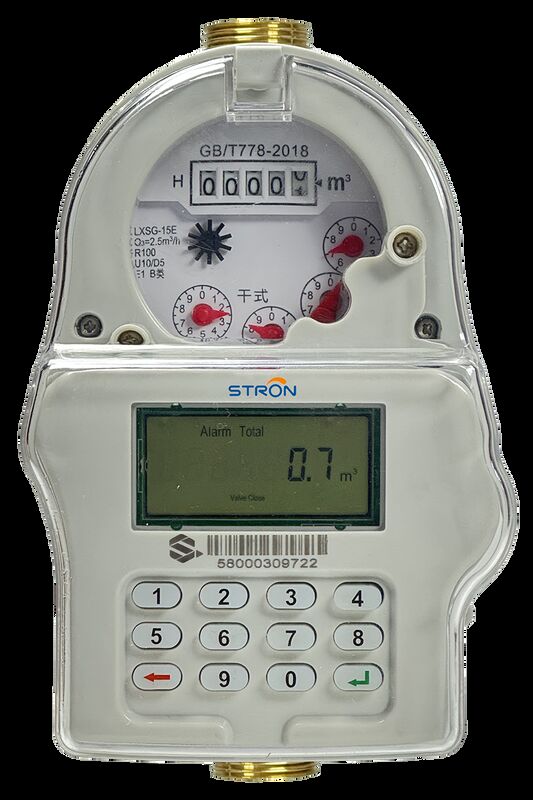 STRW240‑A STS prepaid watermeter met toetsenbord DN15‑DN25 messing IP68 LoRa‑RF uitlezing op afstand anti-sabotage voor huishoudelijk en commercieel water