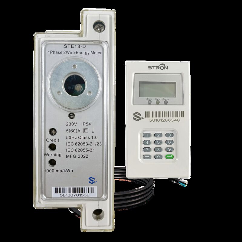 DIN-rail eenfasige prepaidmeter Slimme prepaid elektriciteitsmeter Nominale frequentie 50-60HZ Met prepaid voor energieverbruiksmonitoring