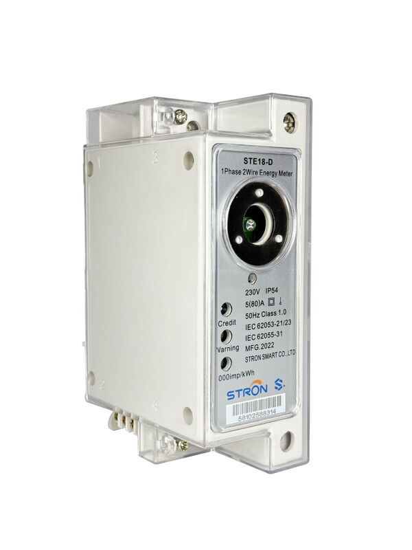 DIN-rail eenfasige prepaidmeter Slimme prepaid elektriciteitsmeter Nominale frequentie 50-60HZ Met prepaid voor energieverbruiksmonitoring