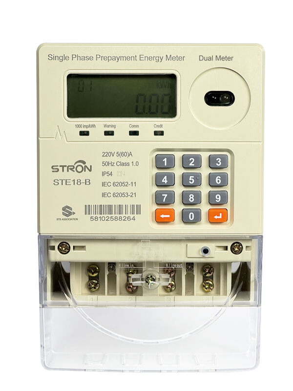 STS Smart Prepaid Electricity Meter Single Phase Dual Source met RF-communicatie voor net en generator