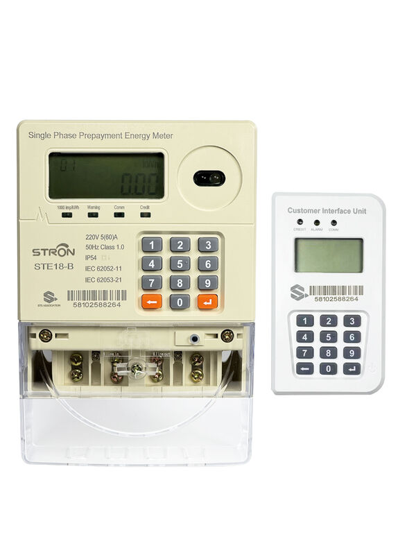 STS prepaid meter met split-keypad ontwerp RF-communicatie en anti-tamper bescherming voor veilig energiebeheer
