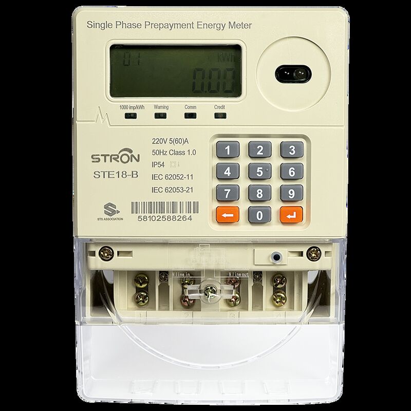 Smart Prepaid-elektriciteitsmeter met automatische relais die wordt afgesloten wanneer het krediet nul bereikt, waardoor veilige en prepaid-elektriciteitsdiensten worden gewaarborgd