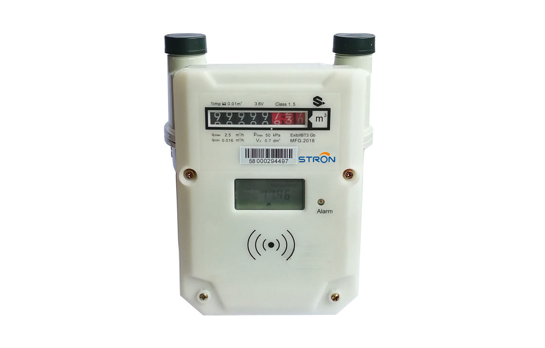 IP65 Beschermingsniveau Slimme gasmeter met lithiumbatterie en meetbereik 0-9999 M3