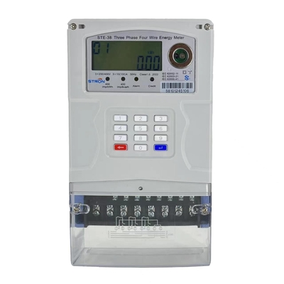 10A 3 Fase Vooruitbetaalde Elektriciteitsmeters, de Vooruitbetalingsmeter van 400imp/KWh STS