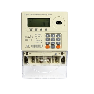 Eénfasige prepaid elektriciteitsmeter met CIU-STS-standaardconforme toetsenbordtype