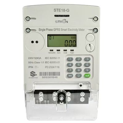IP54-beschermde anti-tamp-smart prepaid 4G/GSM/GPRS elektriciteitsmeter met STS-software