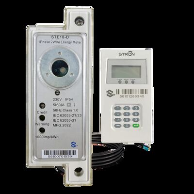 DIN-rail eenfasige prepaidmeter Slimme prepaid elektriciteitsmeter Nominale frequentie 50-60HZ Met prepaid voor energieverbruiksmonitoring