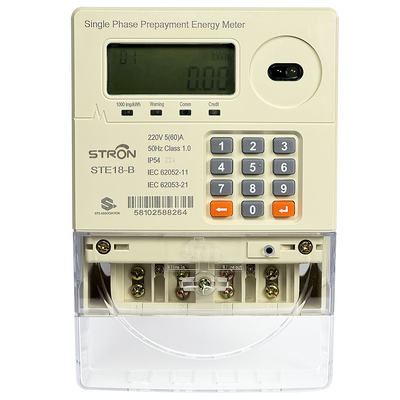 Slimme Prepaid Elektriciteitsmeter ontworpen voor prepaid elektriciteitsbeheer met automatische relaisuitschakeling bij het verlopen van het tegoed