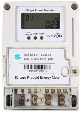 Smart IC Card Auto Scroll Mode Display Eénfasige prepaid elektriciteitsmeter