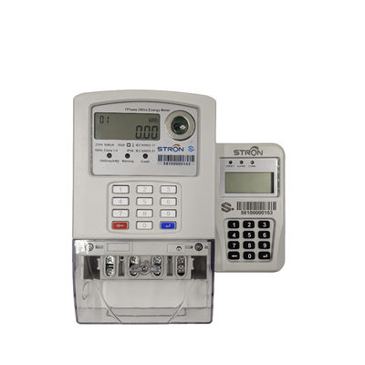Gespleten Vooruitbetaalde de elektriciteitsmeter van de Toetsenbord Enige Fase