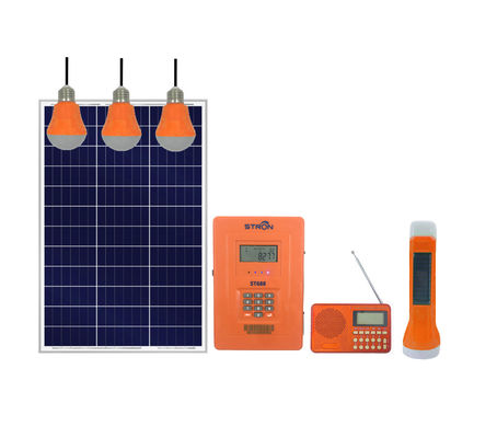 30W 76,8Wh Pay As You Go Zonne-systeem met 3W LED-lampen