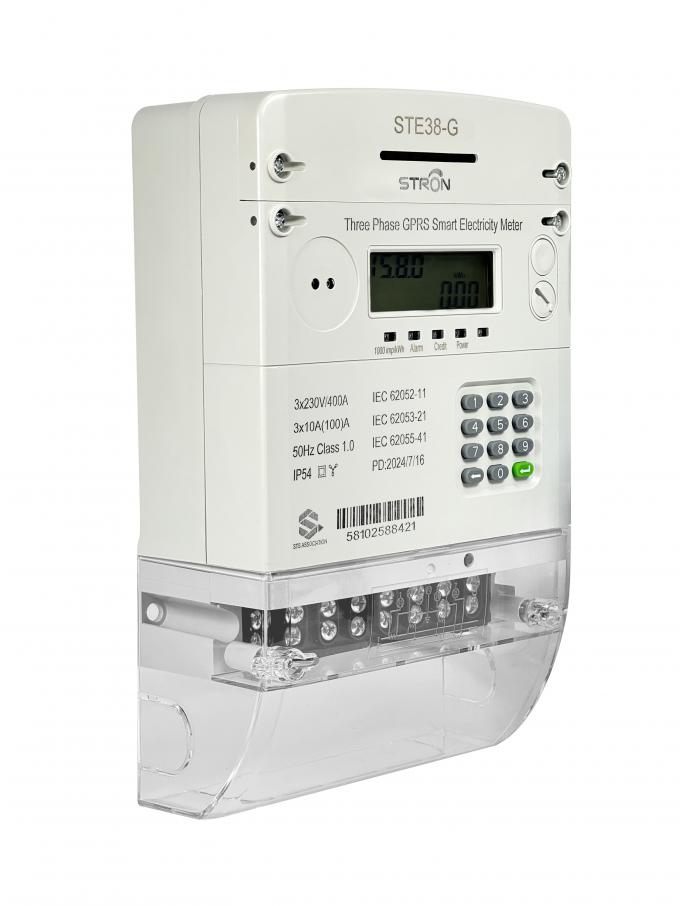3*230V Nominale Spanning Slimme prepaid elektriciteitsmeter met 2G- en 4G-netwerkcompatibiliteit Bedrade en draadloze communicatieopties 1