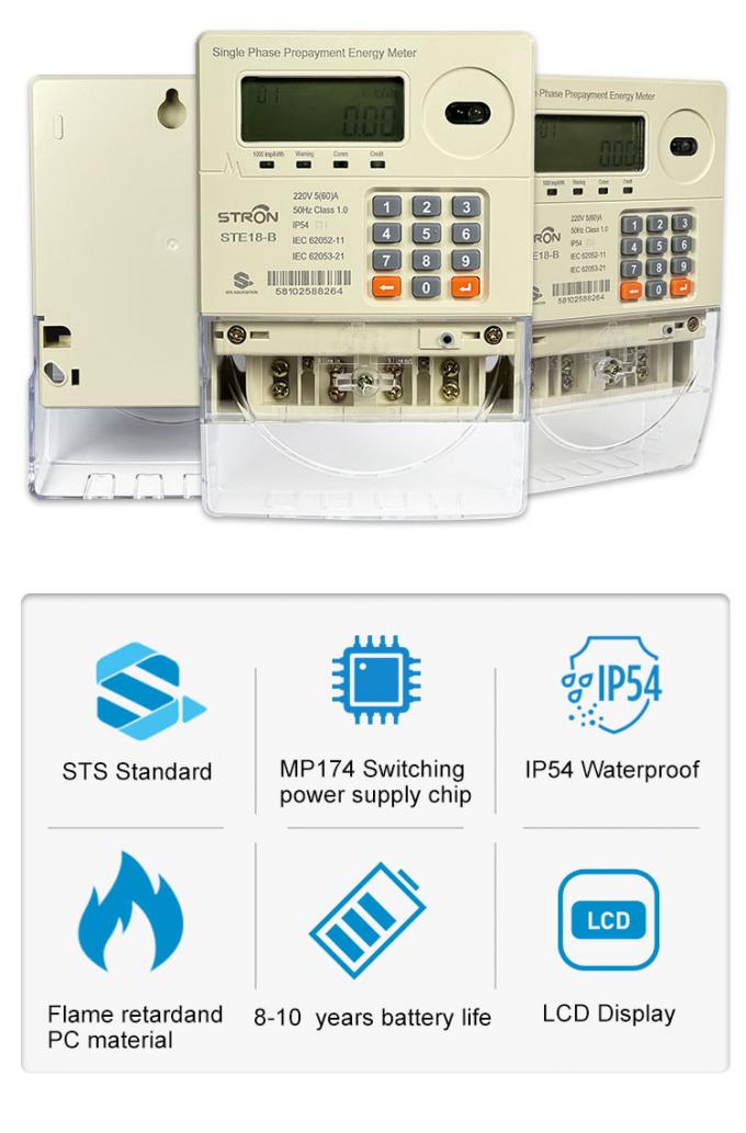 3*230V Nominale Spanning Slimme prepaid elektriciteitsmeter met 2G- en 4G-netwerkcompatibiliteit Bedrade en draadloze communicatieopties 2